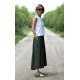 ROMA - long cotton skirt with high waist - navy blue