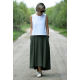 ROMA - long cotton skirt with high waist - navy blue