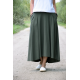 ROMA - long cotton skirt with high waist - navy blue