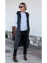 DEEP - sleeveless long cardigan vest